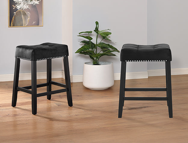 1715C-24-BK LENNON SADDLE COUNTER BAR STOOL