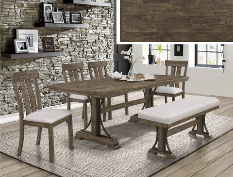 2131-6 PIECE QUINCY DINING TABLE WITH 4 CHAIRS AND BENCH