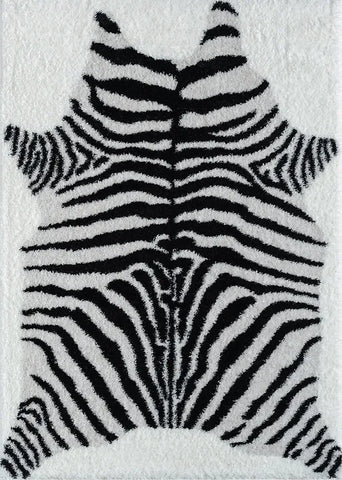 COMFY SHAG 225 BLACK & WHITE 5 X 7 RUG