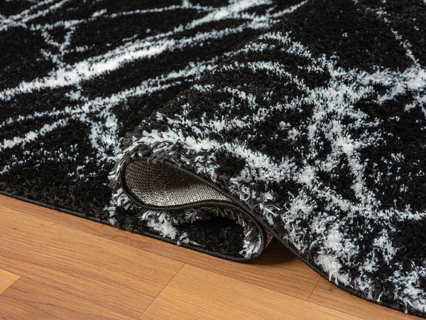 COMFY SHAG 230 BLACK  5 X 7 RUG