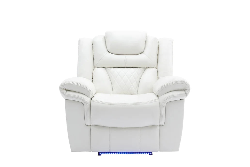 S2020 PARTY TIME WHITE RECLINING  SET AVAILABLE AS 2 PIECE OR 3 PIECE