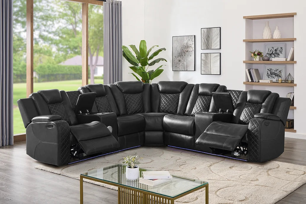 S3480 ECLIPSE BLACK POWER SECTIONAL