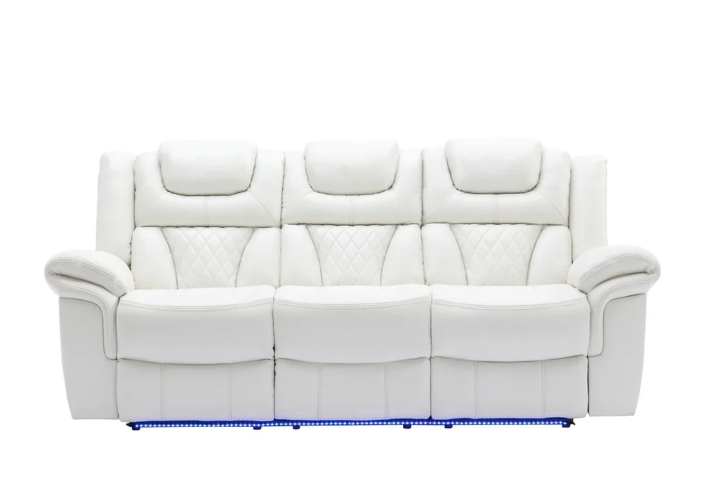 S2020 PARTY TIME WHITE RECLINING  SET AVAILABLE AS 2 PIECE OR 3 PIECE