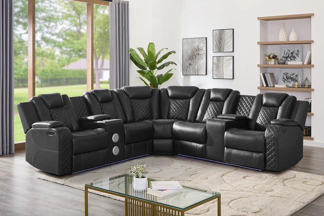 S3480 ECLIPSE BLACK POWER SECTIONAL