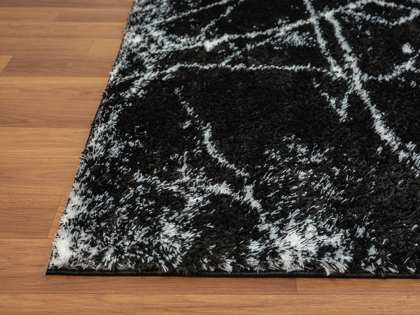 COMFY SHAG 230 BLACK  5 X 7 RUG