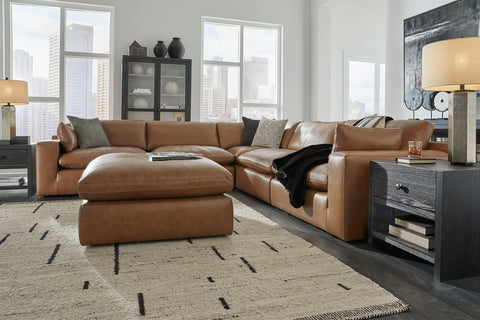 ASHLEY 309-015 PIECE GENUINE LEATHER SECTIONAL SET