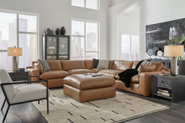 ASHLEY 309-015 PIECE GENUINE LEATHER SECTIONAL SET