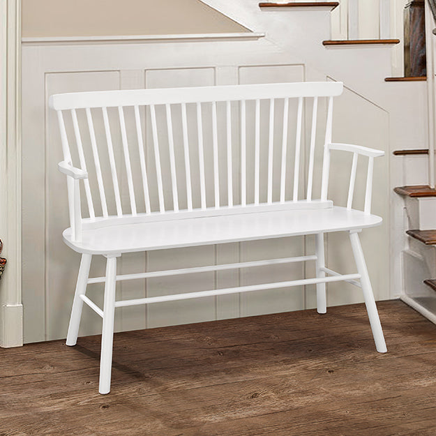 SET4185 JERIMIAH SPINDLEBACK BENCH WHITE