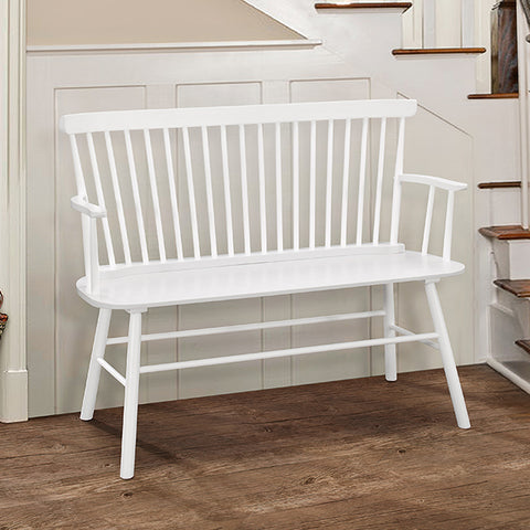 SET4185 JERIMIAH SPINDLEBACK BENCH WHITE