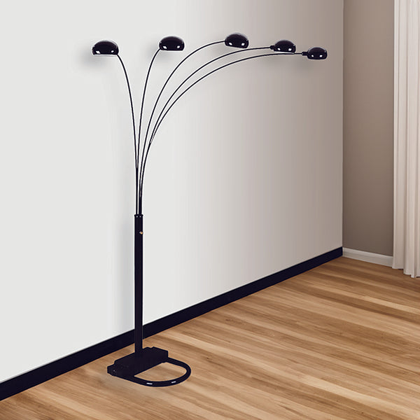 4888B-BK PEACOCK SHADE FLOOR LAMP BK