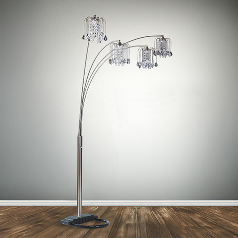 4893PEW RAIN DROP ARC LAMP 84"H PEWTER