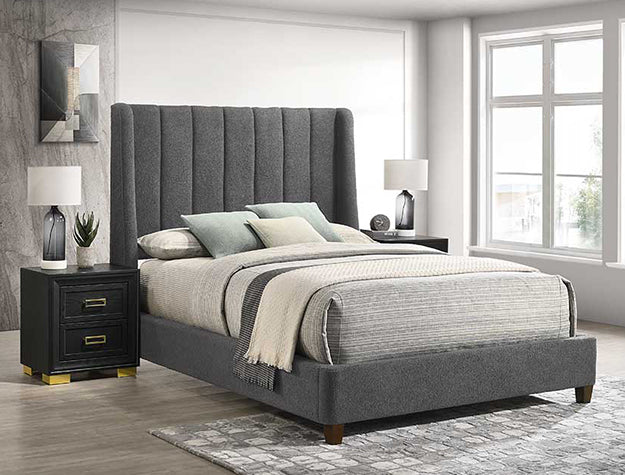 5264CL-ALL AGNES BED CHARCOAL AVAILABLE IN QUEEN AND KING SIZES