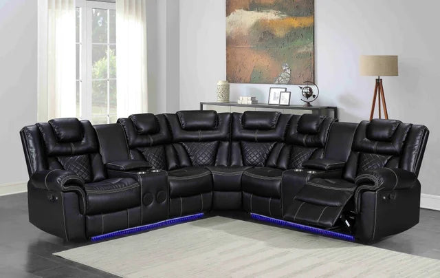 Alexa2023 Reclining Sectional available in Black, Brown, Grey and White