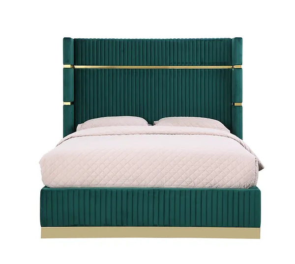 B786 ASPEN GREEN PLATFORM BED AVAILABLE IN QUEEN AND KING SIZES