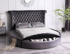 B8008 LUX GREY BED WITH STORAGE AVAILABLE IN QUEEN AND KING SIZES