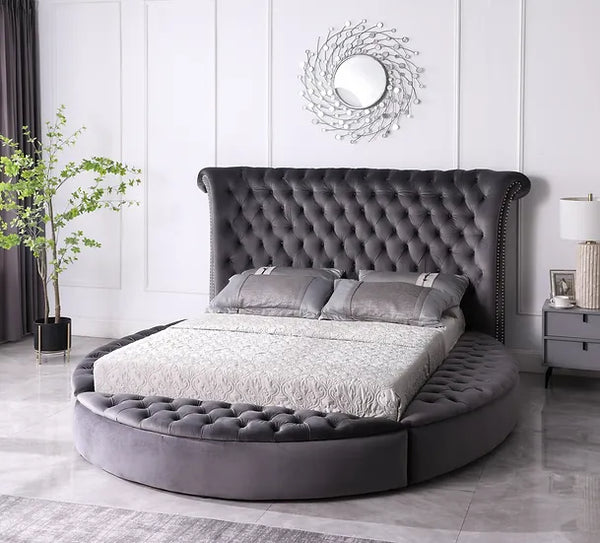 B8008 LUX GREY BED WITH STORAGE AVAILABLE IN QUEEN AND KING SIZES