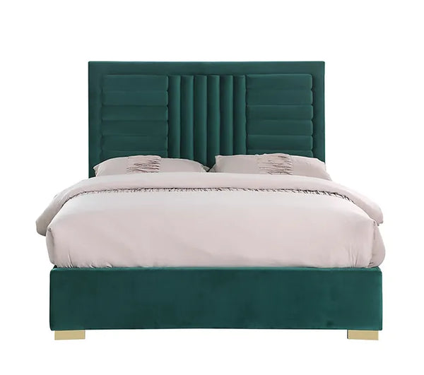 B820 ANITA GREEN PLATFORM BED AVAILABLE IN QUEEN AND KING SIZES