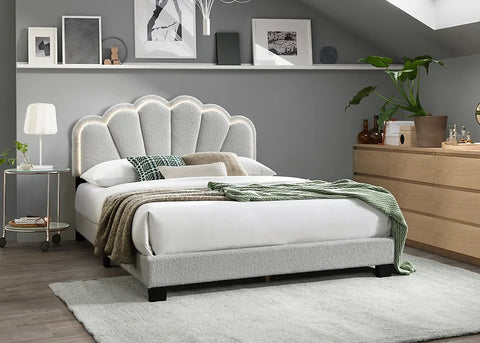 B9132 GUL GREY PLATFORM BED AVAILABLE IN QUEEN AND KING SIZES