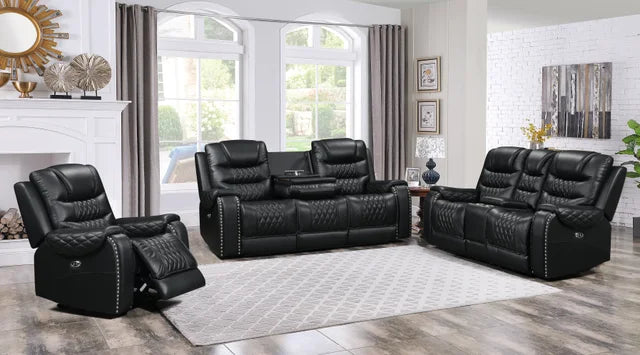 Harley Power - Top Grain Leather Reclining Set available in Black and Brown