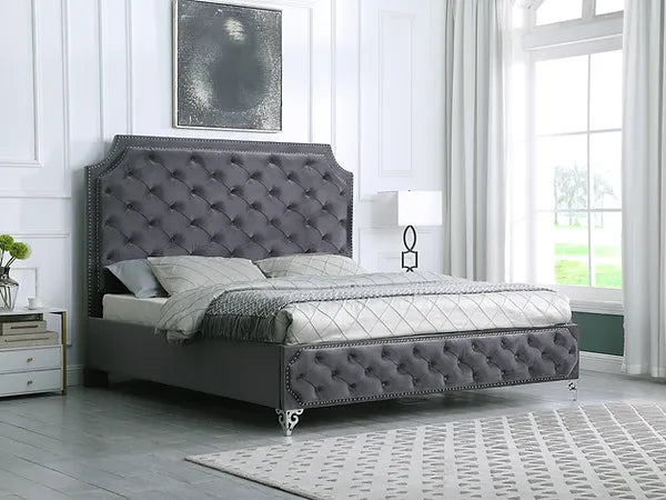 B830 Leilah Bed Frame Available in Cream, Grey and Blue