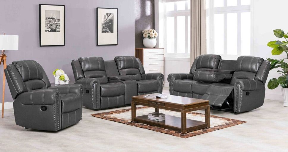 Lexington2023 3PC Reclining Living Room available in Black and Grey