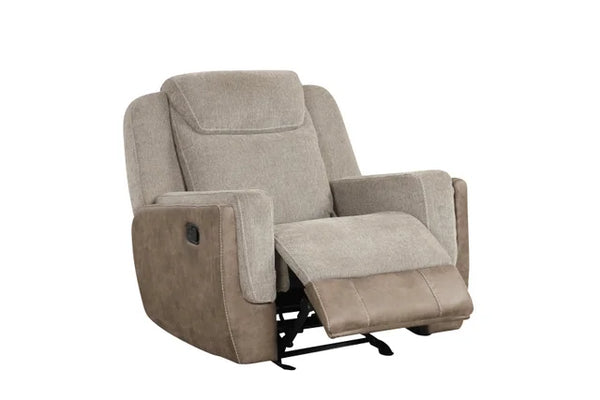 LISA 3 PIECE RECLINING SET IN BROWN AND GREY