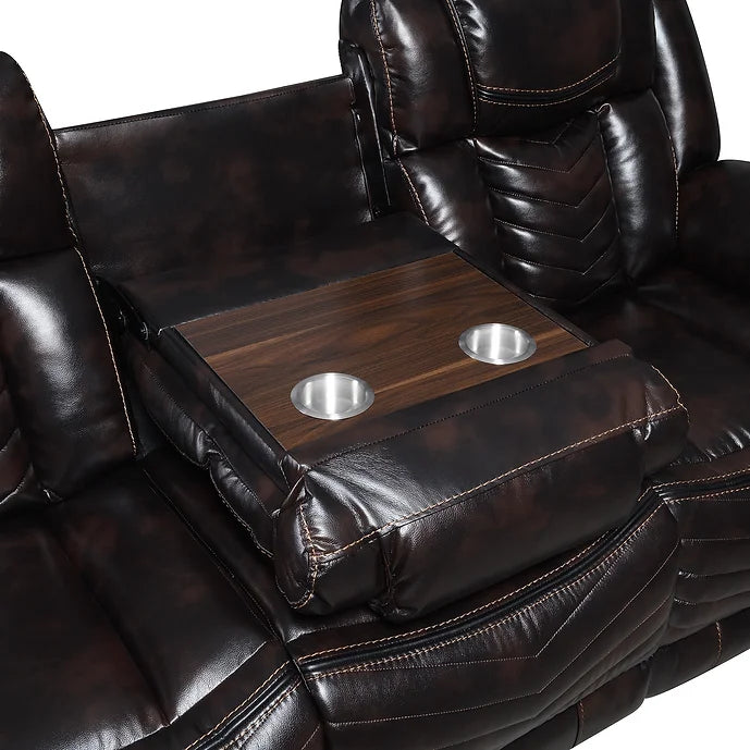 S2021 Lucky Charm 3 Piece Reclining Set Available in Brown and White