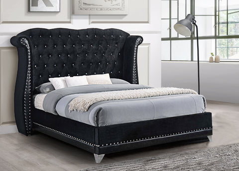 LUXOR PLATFORM BED AVAILABLE IN QUEEN AND KING SIZES IN BLACK WHITE AND GREY COLORS