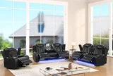 Luz - 3PC Reclining Set Available in Black, Brown, Saddle and White