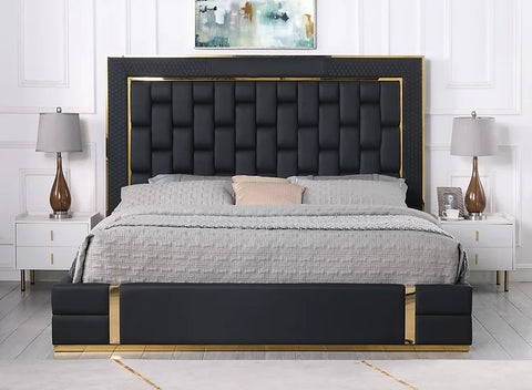 B700 MARBELLA (BLACK) BED AVAILABLE IN TWIN, FULL, QUEEN AND KING SIZES