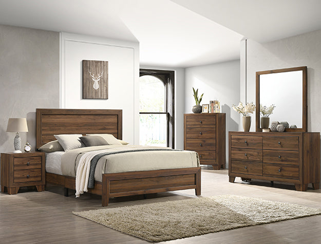 MILLIE 5 PIECE BEDROOM SET AVAILABLE IN TWIN, FULL, QUEEN AND KING SIZES IN BROWN & GREY