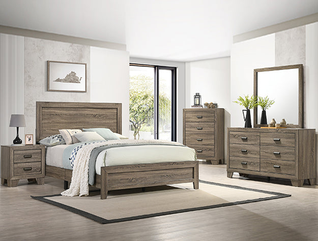 MILLIE 5 PIECE BEDROOM SET AVAILABLE IN TWIN, FULL, QUEEN AND KING SIZES IN BROWN & GREY