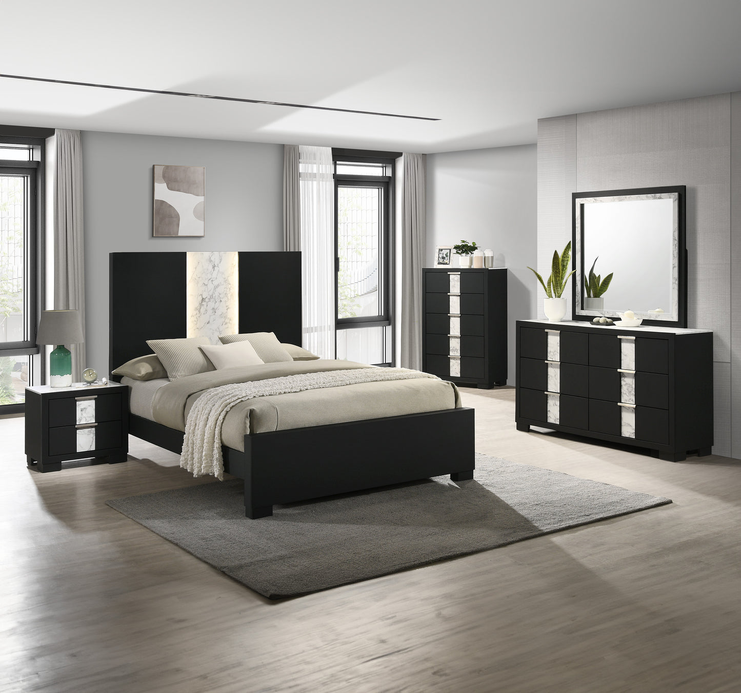 RANGLEY 5 PIECE BEDROOM SET AVAILABLE IN QUEEN AND KING SIZES