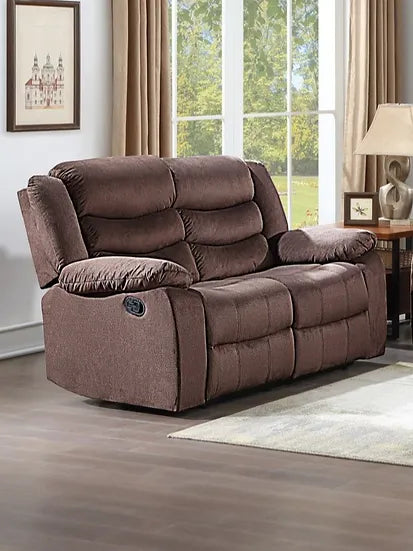 S8383 Miami Reclining 3 Pc Set available in Black and Brown PU and Brown Microfiber