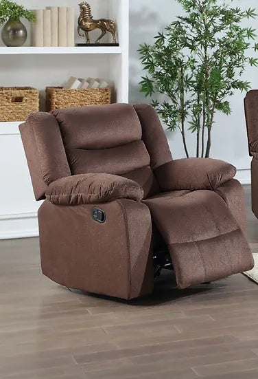 S8383 Miami Reclining 3 Pc Set available in Black and Brown PU and Brown Microfiber