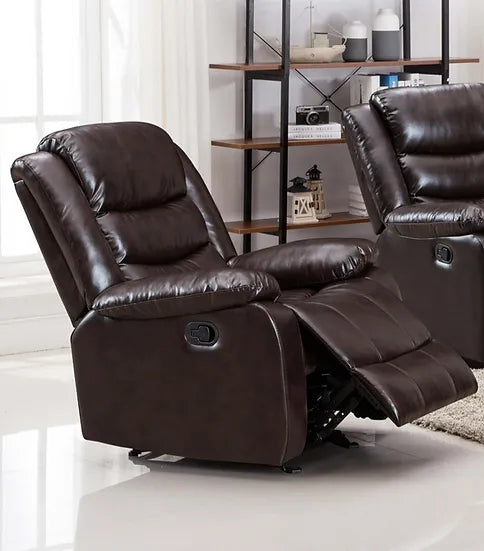 S8383 Miami Reclining 3 Pc Set available in Black and Brown PU and Brown Microfiber