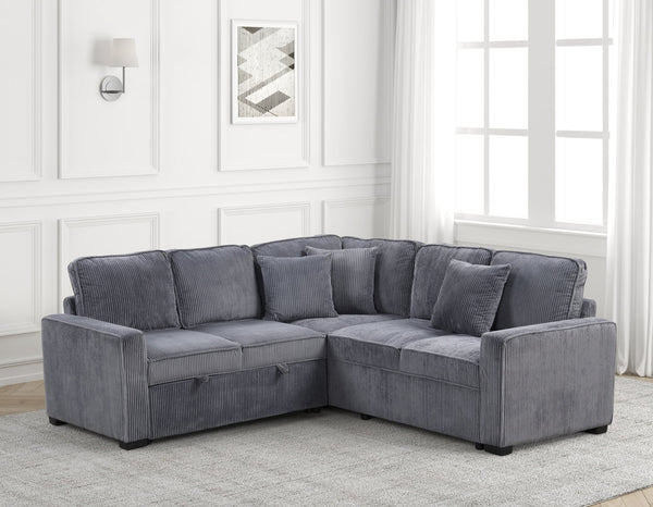 ARIEL CHARCOAL SECTIONAL WITH PULL-OUT BED