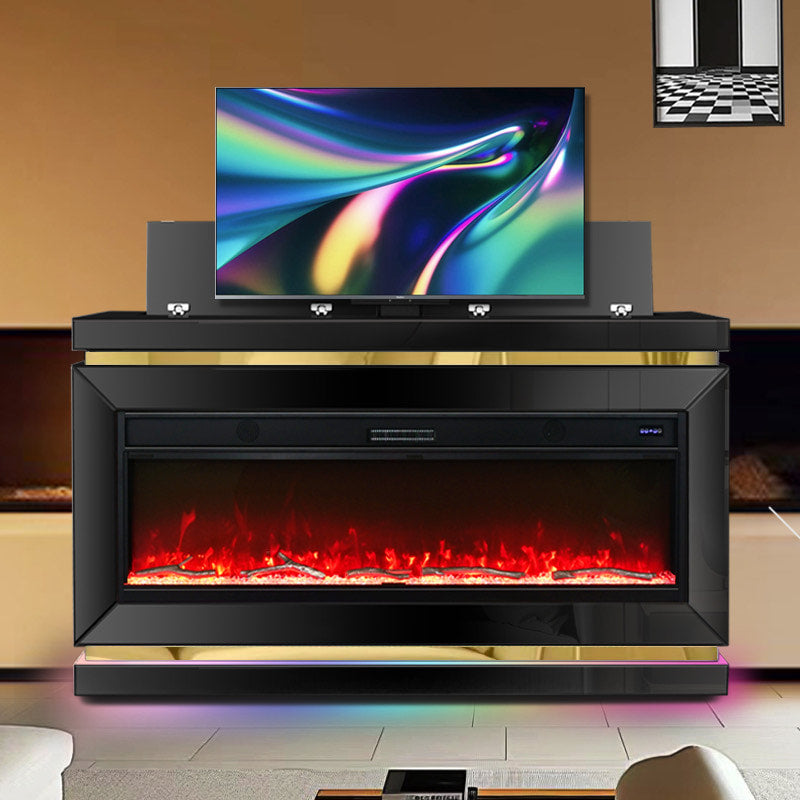 A93 TV STAND WITH FIREPLACE (BLACK)