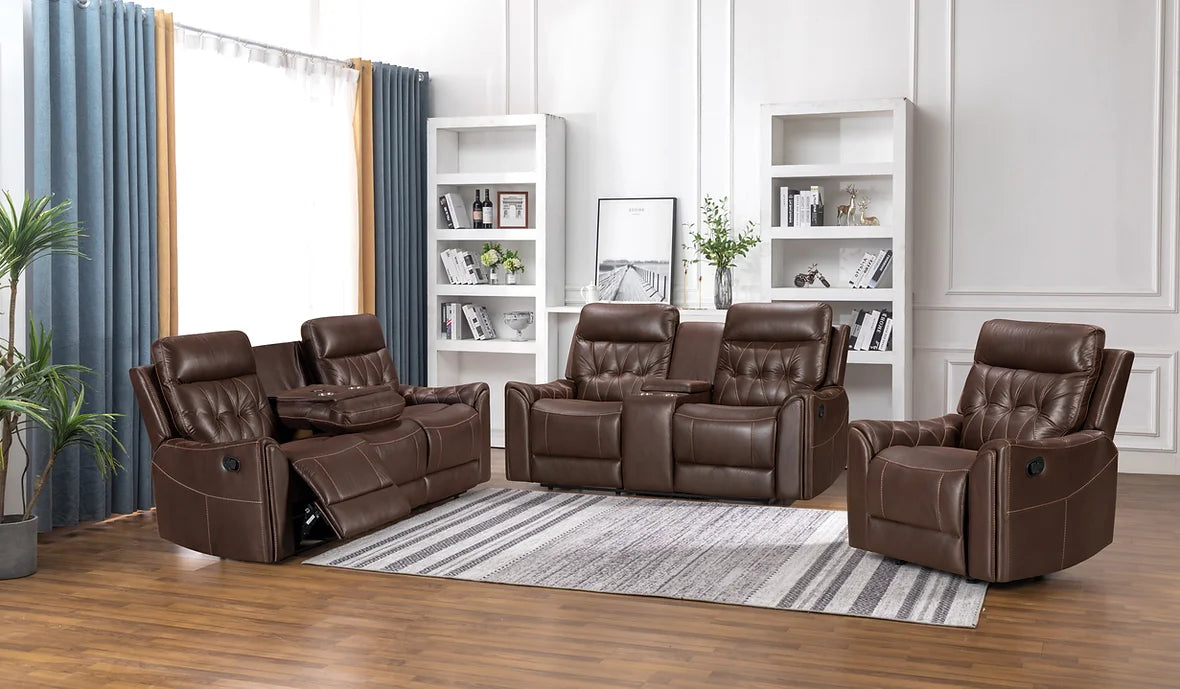 S6500 RITA BROWN 3 PIECE RECLINING LIVING ROOM SET