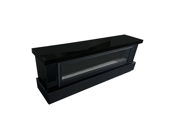 A-F03 PEBBLE BLACK TV STAND WITH LED, BLUETOOTH AND FIREPLACE