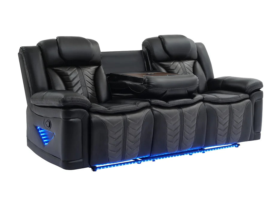 S2024 PRIME TIME 2 PC BLACK RECLINING  SET