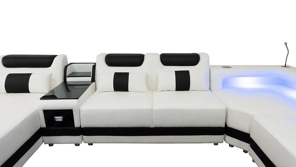 MI-9916 MATRIX WHITE SECTIONAL WITH COFFEE TABLE AND TV STAND