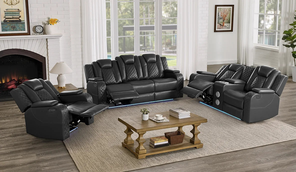 S3480 ECLIPSE BLACK 2 PIECE POWER RECLINING SET