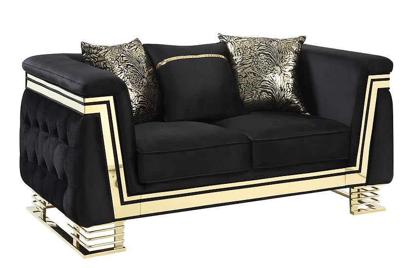 S4040 ASHTON BLACK LIVING ROOM SET AVAILABLE AS 2 PIECE OR 3 PIECE SET