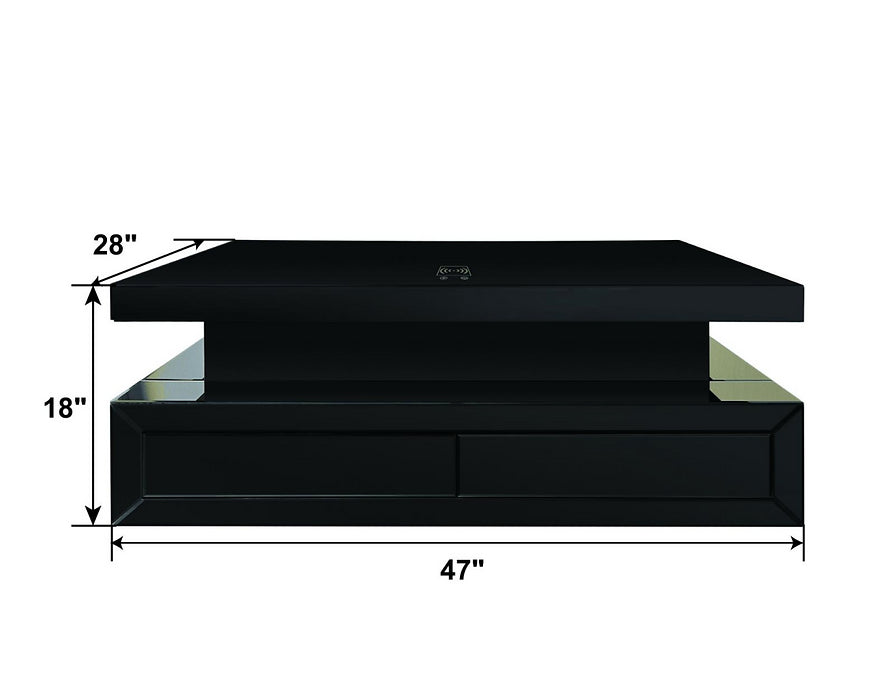 A-CT03 ALMA BLACK COFFEE TABLE WITH BLUETOOTH AND WIRELESS CHARGER