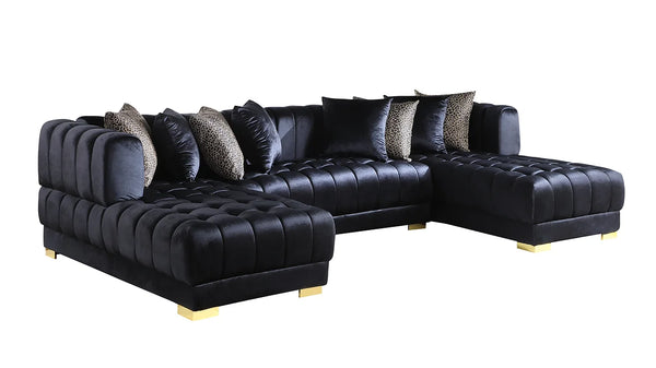 S8155 DASHA BLACK VELVET SECTIONAL