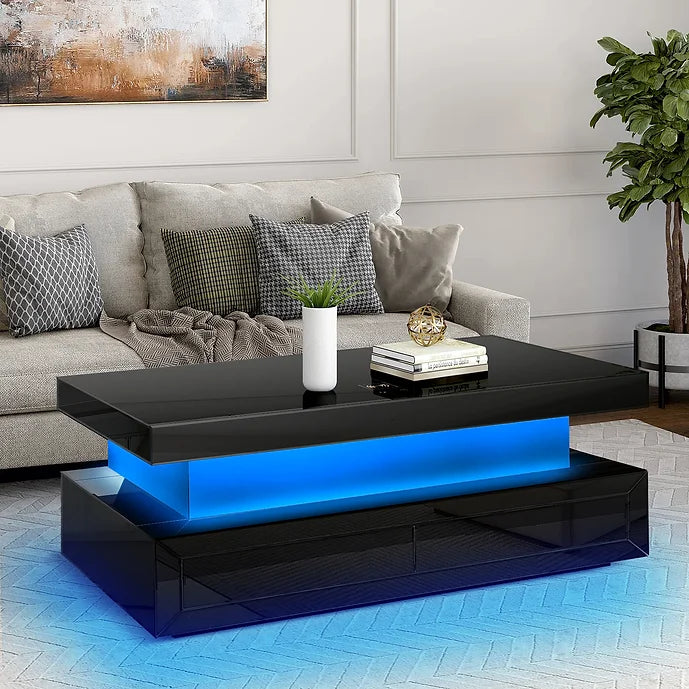 A-CT03 ALMA BLACK COFFEE TABLE WITH BLUETOOTH AND WIRELESS CHARGER