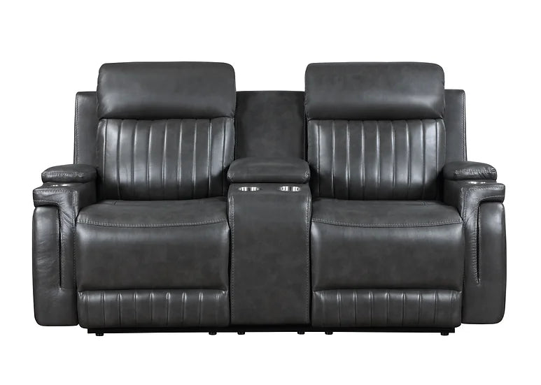 S2121 ETHAN DARK GREY 3 PIECE RECLINING LIVING ROOM SET