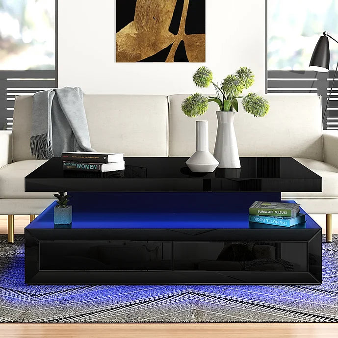 A-CT03 ALMA BLACK COFFEE TABLE WITH BLUETOOTH AND WIRELESS CHARGER