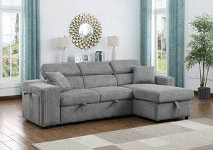 S8977 BONATERRA GREY REVERSIBLE SECTIONAL WITH PULLOUT BED